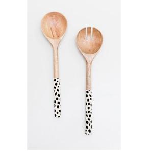Luxury Natural Wood Salad Serving <b>Tools</b> With Resin Coated Handle Modern Dishwasher <b>Safe</b> Salad <b>Tools</b> Home Kitchen Made in India - Product Image 5