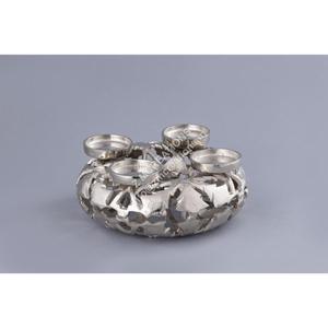 ที่วางเทียนตกแต่ง 4 ชิ้น แบบขวดโหล วัสดุโลหะ ของตกแต่งโต๊ะกลาง งานฝีมือ ของตกแต่งคริสต์มาส สไตล์โมเดิร์น - Product Image 1