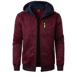 Sudadera con capucha de invierno para hombre, con cremallera, de felpa, holgada, con logo personalizado, lisa, estilo urbano, al por mayor - Product Image 5