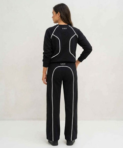 wholesale Custom logo <b>Women's</b> Winter Custom Heavyweight 100% Cotton High Quality Unisex 2 Piece Sweatshirt Tracksuit Set - Product Image 2
