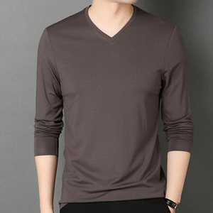 High Quality Men's Casual Full Sleeve <b>V</b>-<b>Neck</b> Pullover <b>T</b>-<b>Shirts</b> Comfortable Breathable Quick Dry OEM Wholesale Services - Product Image 6