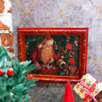 Miniature artisanale asiatique 1:12 en bois, plastique et papier, couronne de Noël, meubles, jouet DIY pour décorations de maison de poupée, 14 ans et plus