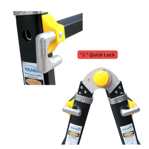 Good Price Aluminum NVLB Folding <b>Ladder</b> 4x4 Steps 150kg Load Capacity Black Indoor Outdoor Apartment Warehouse Hall Supermarket - Product Image 6