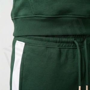 Survêtement à capuche pour homme, vert et blanc, imprimé géométrique, manches longues, décontracté, pour l'automne, respirant, en coton, coupe classique - Product Image 5