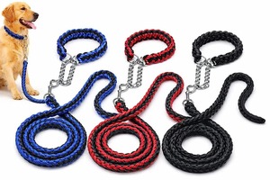 Collier d'entraînement pour animaux de compagnie en nylon durable avec ruban et rivets en cristal pour grands chiens - Style simple, utilisable toute l'année - Product Image 6