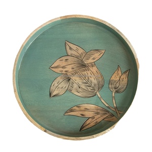 Plateau de service rond en bois de luxe imprimé à forte demande taille personnalisée pour la maison et l'hôtel disponible à l'approvisionnement en vrac - Product Image 2