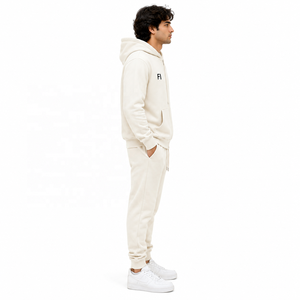 Ensemble de survêtement OEM personnalisé grande taille avec sweat à capuche zippé et pantalon de jogging coupe droite, 100% Coton, Coupe classique, Respirant, Sweat-shirts à strass - Product Image 2