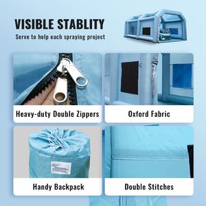 Cabina di Verniciatura Gonfiabile ad Alta Potenza 33x20x13ft con Soffiatori 950W+1100W, Tenda Spray Booth per Verniciatura Auto, Potente Cabina Spray AI - Product Image 6