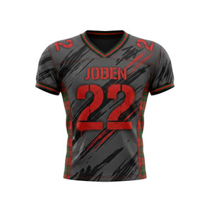 Jersey de Fútbol Americano Personalizado con Logotipo OEM, Transpirable, de Manga Corta, Alta Calidad, Unisex, Último Diseño, 100% Poliéster - Product Image 1
