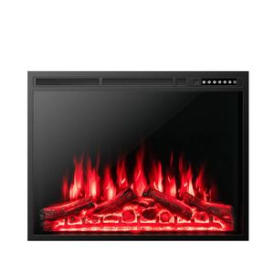 Inserto per Caminetto Elettrico da Incasso 34/37 Pollici con Fiamme LED Regolabili, Telecomando, Funzione di Riscaldamento, in Metallo e Vetro, Spina EU/US - Product Image 3