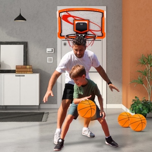 1 Set di Mini canestro da Basket per interni 4 palline gonfiabili Audio elettrico realizzatore di attrezzature da allenamento per bambini adulti - Product Image 2