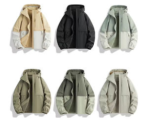 แจ็คเก็ตลำลองดีไซน์ล่าสุด คุณภาพสูง สำหรับฤดูใบไม้ร่วง แห้งเร็ว ระบายอากาศได้ดี ปรับแต่งโลโก้ด้านหน้าได้ ขายส่ง เสื้อกันลมผู้ชาย - Product Image 2