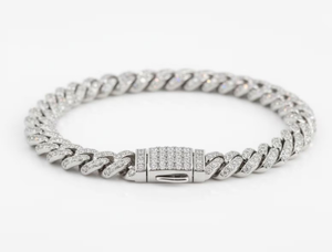 925 Sterling <b>Silver</b> Moissanite Cuban Bracelet Beautiful Bracelet For <b>Men</b> - Product Image 3