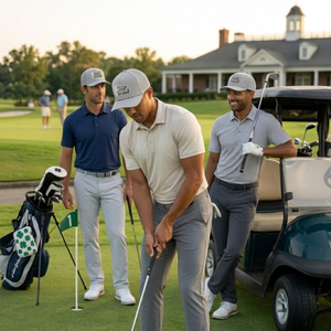 Waterproof Perforated Golf Hats Custom PVC Rubber Logo Sporty 5 Panel Curved Brim <b>Baseball</b> Caps <b>Tee</b> Holder And Rope - Product Image 4