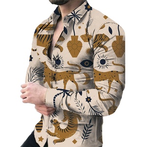 Camisa Estampada para Hombre, Manga Larga, Un Solo Botón, Otoño, 100% Algodón, Superventas, Precio Económico, Venta al Por Mayor, OEM, a la Moda, para Exportación - Product Image 4