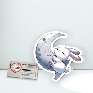 Extension de cils magnétique carrée écologique en acrylique, motif lapin câlinant la lune, papillon et fleur, pour marque privée - Product Image 4