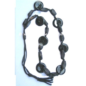 Collier en agate or rose avec perles et éclats en acier inoxydable, bijoux classiques - Product Image 3