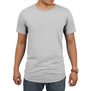 เสื้อยืดคอตั้งทรงยาวสำหรับผู้ชาย ดีไซน์แบบไหล่ตก ผลิตตามสั่ง ปี 2023 คุณภาพพรีเมียม กันยับ ODM โพลีเอสเตอร์ 100% - Product Image 1