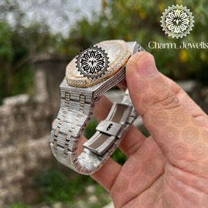 Montre de luxe Charm en acier inoxydable, boîtier rond de 40 mm, mouvement mécanique analogique, cadran en verre, bijoux de mode vintage pour homme - Product Image 5