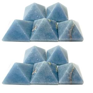 Pyramide de cristal d'angélite naturelle de luxe, polie à la main, pierre précieuse bleue, méditation, Reiki, chakra, guérison énergétique, spirituel, Feng Shui - Product Image 1