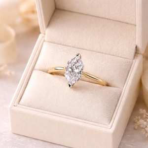 Dutch Marquise Cut Lab Grown Diamond Solitaire Engagement Platinum Promise Ring Bridal Jewelry Gift for Her 14k Gold Ring - Product Image 6