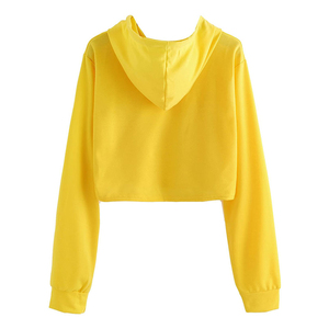 Sudadera con Capucha Amarilla para Mujer, Estilo Casual, Transpirable, Ecológica, de Forro Polar y Algodón No Tejido, para Otoño - Product Image 6