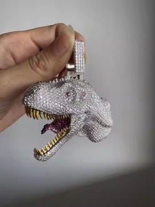 Pendentif unisexe plaqué or blanc avec accents inspirés des diamants, bijoux tendance hip-hop pour tous les jours et les soirées - Product Image 4