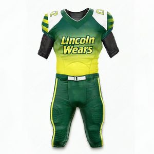 Uniforme de Fútbol Americano Personalizado de Manga Corta, Ligero y Transpirable, Talla Grande, Alta Calidad, Nuevo Estilo, Color Liso, 100% Frontal - Product Image 1