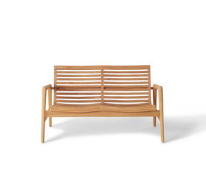 Canapé de jardin en teck massif de luxe, deux places, avec coussins épais et accoudoirs élégants, pour terrasse, hôtel, resort - Product Image 2