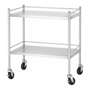 Chariot de rangement en acier inoxydable à 2 et 3 étagères pour laboratoire, hôpital et usage industriel - Product Image 2