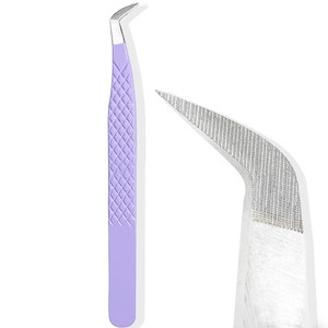 Pince à épiler professionnelle de haute qualité pour extensions de cils, avec pointe en fibre à 90 degrés, personnalisable et privée - Product Image 1