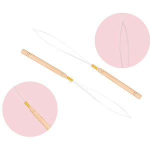 Hair Extension Tools Set with 3 Knitting <b>Needles</b> Holder and Pulling <b>Needle</b> Loop <b>Threader</b> for Hair Extension Application - Product Image 2