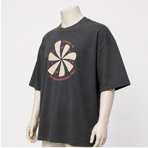 Camiseta Oversize de Estilo Urbano con Hombros Caídos, Estampado Botánico Hoja de Medianoche, 100% Algodón, Secado Rápido, Manga Corta, Moderna para la Noche - Product Image 5