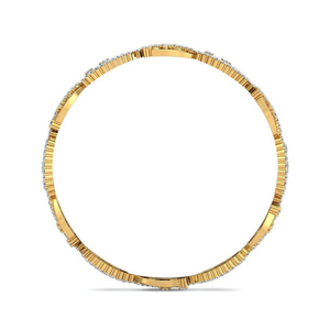 Brazalete de Oro Amarillo Natural de 14 Quilates con Espiral Ornamentada de 1.86 Quilates, con Diamantes Certificados para Mujer, Talla 2.25, Color HI, Claridad VS-SI - Product Image 3