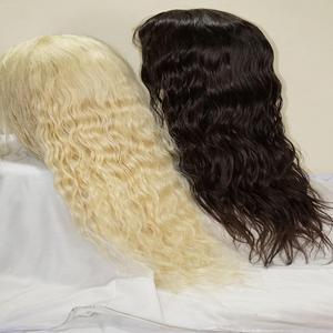 Peluca de Cabello Humano Ondulado 613 Rubio Platino y Negro Natural al por Mayor, Peluca Frontal de Encaje HD, Ondas Sueltas Profundas, Cabello Virgen sin Pegamento - Product Image 1