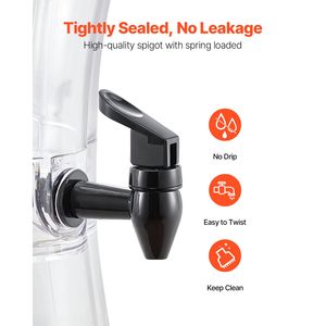 Dispenser per Bevande in Plastica da 3,4 Galloni con Rubinetto Anti-Goccia, Erogatore da 5L per Succhi, Tè Freddo, Limonata per Feste, 220V - Product Image 3