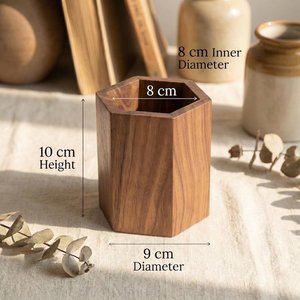 Wooden Geometric <b>Desk</b> Organizers <b>Set</b> Minimalist Office Supplies Pen Holder Pencil Cup Stackable Storage for Workspace Decoration - Product Image 2