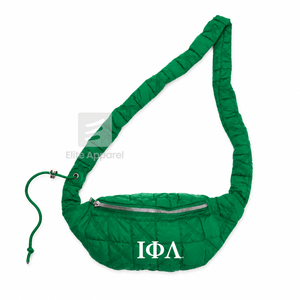 Bolso de Cintura Personalizado de la Hermandad Iota Phi Lambda, Verde y Blanco, Estilo Casual, Logotipo Bordado y Cierre de Cremallera, Prenda Griega Femenina - Product Image 2
