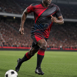 Ensemble maillot et short de football léger, respirant et écologique, anti-transpiration, 100 % polyester, coutures renforcées pour une meilleure performance - Product Image 3