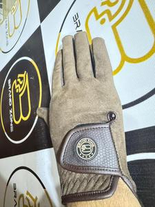 ถุงมือขี่ม้า BRAND ZONE สีดำ เทา ทอง ตาข่ายหนังสังเคราะห์ ไนลอน สแปนเด็กซ์ Guantes para montar a caballo Reithandschuhe - Product Image 1