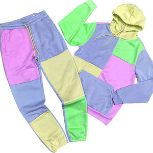 ชุดวอร์มออกกำลังกายแบบสั่งทำพิเศษ รุ่น 500 สำหรับผู้ชาย ตัดเย็บอย่างดี ผ้าหนา ตกแต่งด้วยผ้าแบบหลายชิ้น ชุดเสื้อฮู้ดและกางเกงวอร์ม - Product Image 4