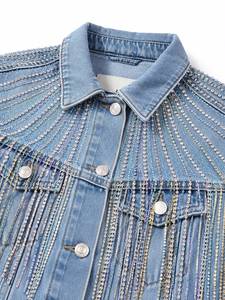 Wholesale Custom Women’s <b>Rhinestone</b> Fringe Denim <b>Jacket</b> Premium Crystal Tassel Jean <b>Jacket</b> OEM ODM Manufacturer Supplier - Product Image 5