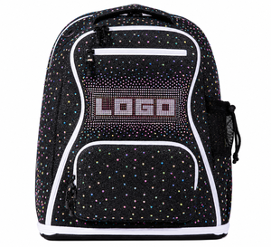 Sac à dos de sport 36-57L en polyester Oxford imperméable avec strass scintillants, fermeture éclair et cadre externe, personnalisable avec logo, pour cheerleading et usage décontracté - Product Image 1