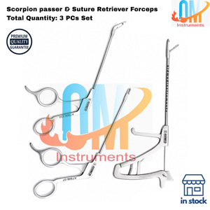 Ensemble de forceps de récupération et de passage de sutures Scorpion pour arthroscopie – Instruments médicaux réutilisables 3 pièces |   OLDMED - Product Image 3