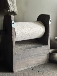 Rustic Wooden Toilet <b>Paper</b> <b>Roll</b> <b>Holder</b> with Drawer Storage Vintage Bathroom Tissue Organizer - Product Image 3