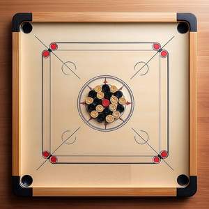 Juego de Carrom con Palo de Impacto, Monedas y Polvo de Pulido, Tamaño Completo, 26 Pulgadas, el Mejor Juego de Madera para Interiores para Todas las Edades - Product Image 1