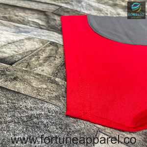 T-shirt à manches courtes rouge pour homme Fortune Apparel, col rond, séchage rapide, tricoté, 100% coton, coupe décontractée, écologique, 220g, uni - Product Image 6