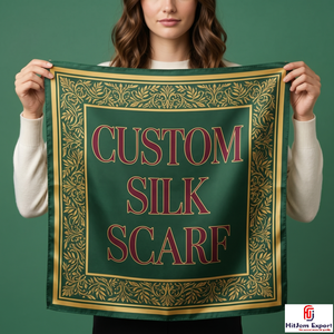 Pañuelo Hijab Cuadrado de Seda Estampado Personalizado de Moda, Chal para la Cabeza, Fabricante Textil OEM ODM Personalizado - Product Image 4