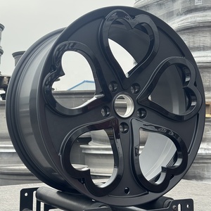 Velg Mobil Penumpang Bentuk Hati Hitam Kustom 5X112 5X127 19 20 21 Inch Alloy Forged untuk Upgrade Mobil BMW Audi Jeep - Product Image 1