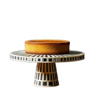 Moderno Soporte para Postres para Bodas y Celebraciones, Soporte para Tartas de Fiesta con Incrustaciones de Hueso Hecho a Mano - Product Image 1